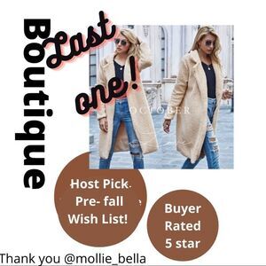 NWT Beautiful Faux Shearling Teddy Coat